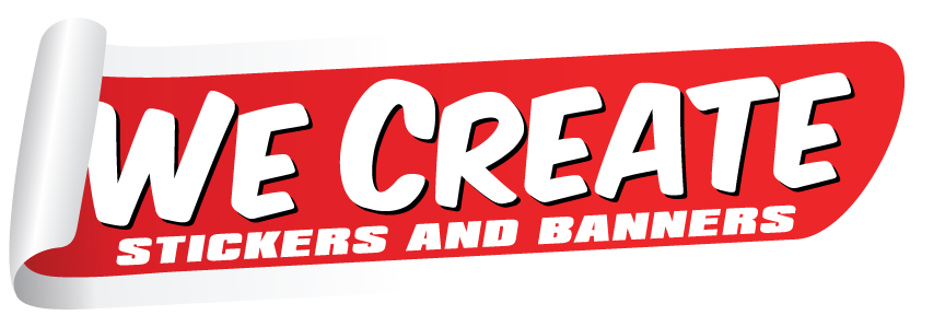 We Create Stickers and Banners Logo